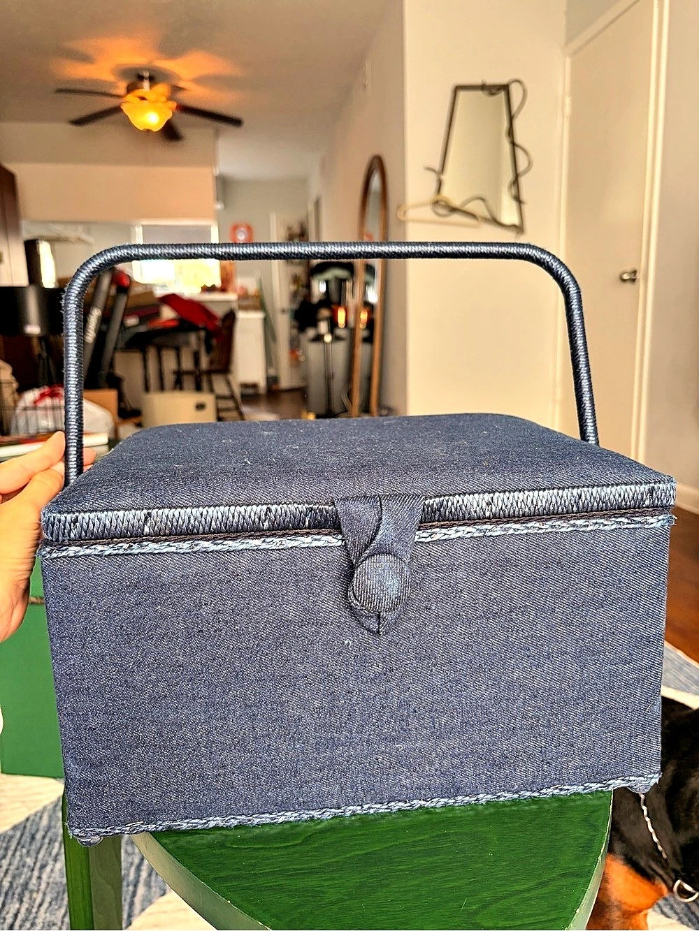 Blue Fabric Storage Box with Organizer - Picture 5 of 7